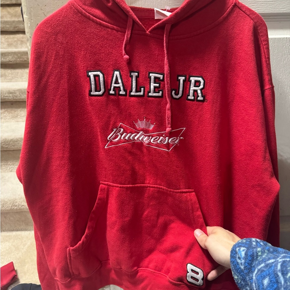 Nascar Dale JR Budweiser Red Men's Sweater
